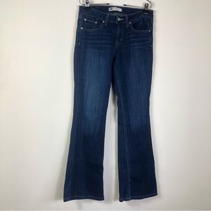 Levi's 518 Women's 5M Jeans Superlow Boot Cut Blue Denim Waist 27 Dark Wash